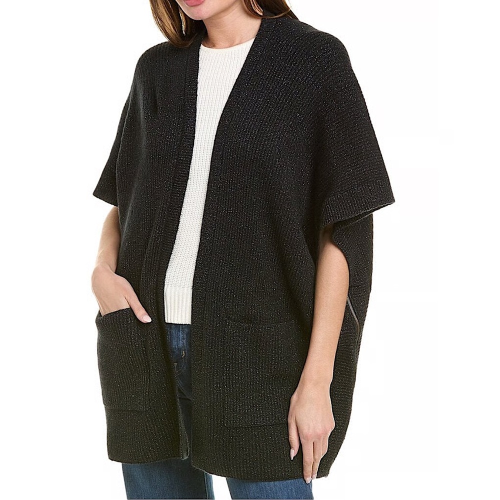 Cabi luxury sparkle short sleeve sweater poncho